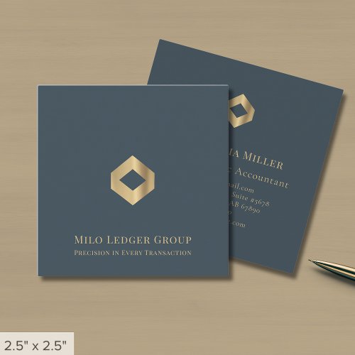 Luxury Accounting Tax Consulting Custom Logo Square Business Card - Product | North Red Vine