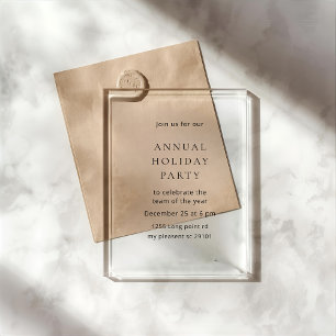Luxury Acrylic Annual Holiday Party  Invitations