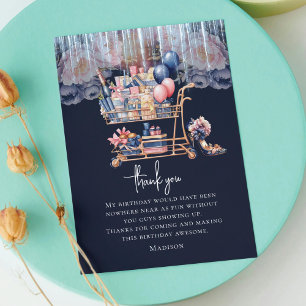 Luxury Adult Birthday Thank You Card