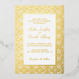 Luxury Aesthetic Geometrical Mandala Wedding Foil Invitation