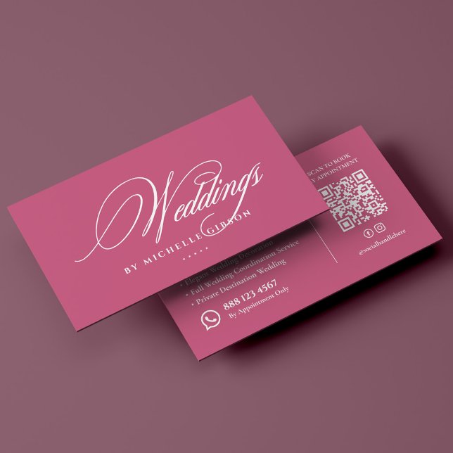 Luxury Aesthetic Pink Wedding Coordinator  Business Card (Luxury Aesthetic Pink Wedding Coordinator Business Card
)