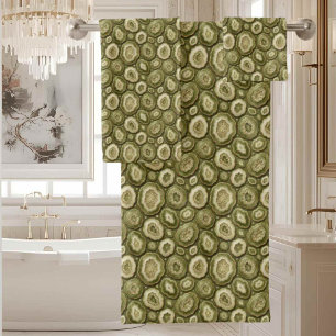 Luxury Agate Geode Towel Set - Olive Green