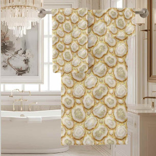 Luxury Agate Geode Towel Set - White & Gold