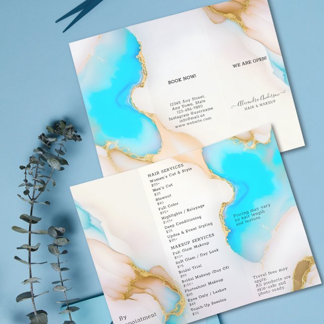 Luxury Agate Holographic Opal Aqua Marble  Brochure (Luxury Agate Holographic Opal Aqua Marble Brochure)
