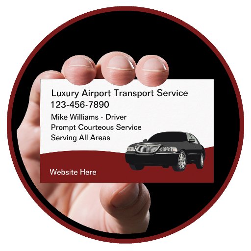 Customizable Luxury Airport Transport Taxi Car Service Business Card