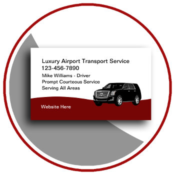 Luxury Airport Transport Taxi Service Business Card by Luckyturtle at Zazzle