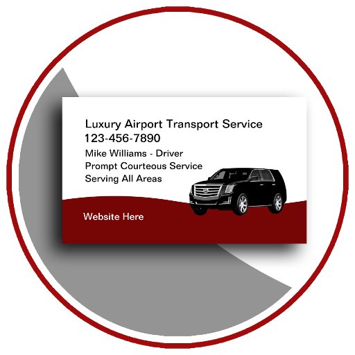 Customizable Luxury Airport Transport Taxi Service Business Card