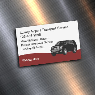 Luxury Airport Transport Taxi Service Business Card Magnet