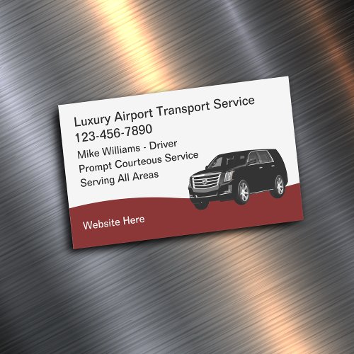 Luxury Airport Transport Taxi Service Business Card Magnet