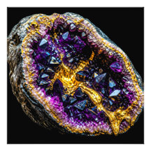 Luxury Amethyst and Gold Abstract Wall Art