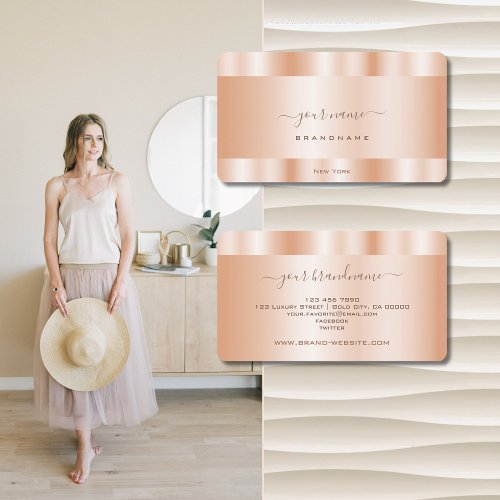 Luxury and Elegant Rose Gold Colored Professional Business Card