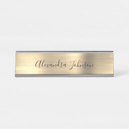 Luxury and Professional Gold Foil Modern Desk Name Plate