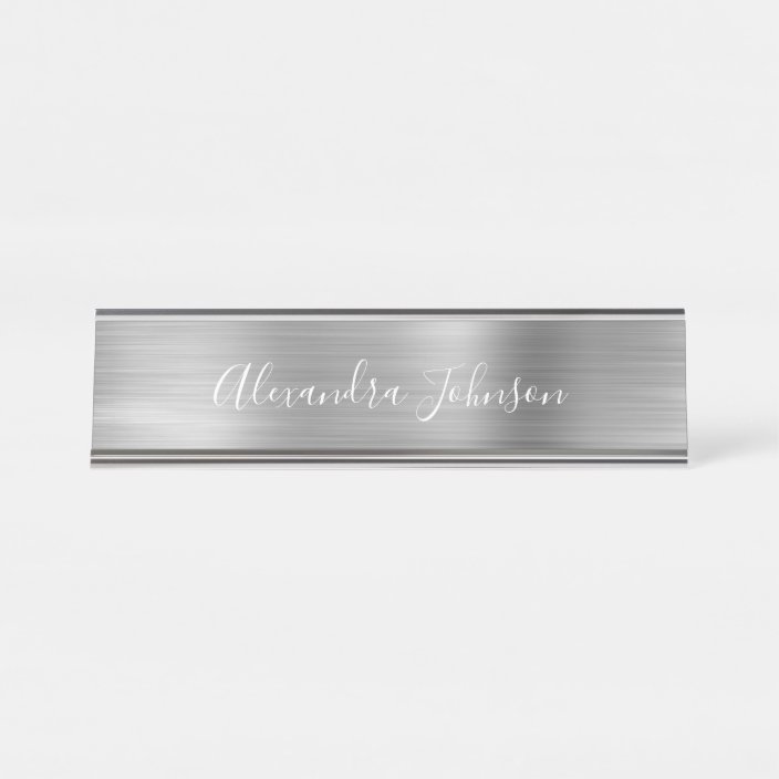 Luxury and Professional Silver Foil Modern Desk Name Plate | Zazzle.com