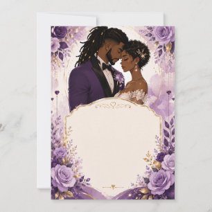 Luxury Anime Purple & Gold Wedding Invitation