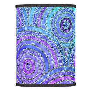 Luxury Aqua and Purple Glitter Dots and Circles Lamp Shade
