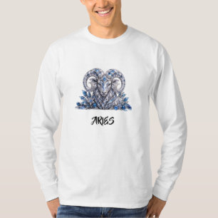 Luxury Aries Zodiac Crystal T-Shirt