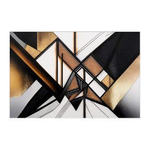 Luxury Art Abstract Wood and Gold Acrylic Art