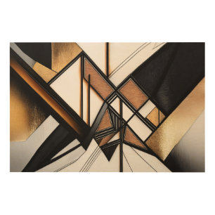 Luxury Art Abstract Wood and Gold Acrylic Art