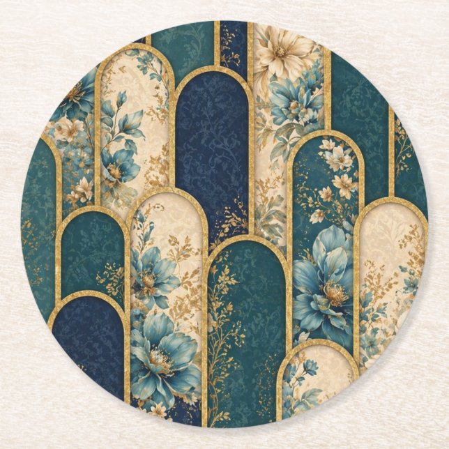 Luxury Art Deco Drink Coaster (Front)