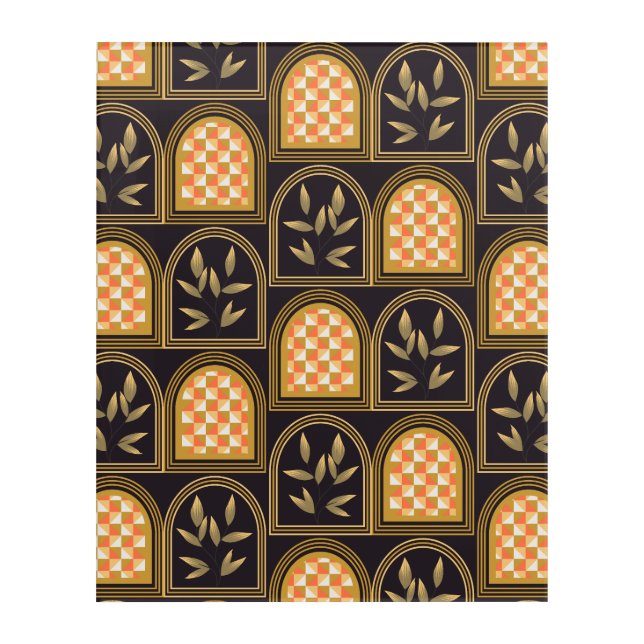 Luxury Art Deco Geometric Floral Seamless Pattern  (Front)