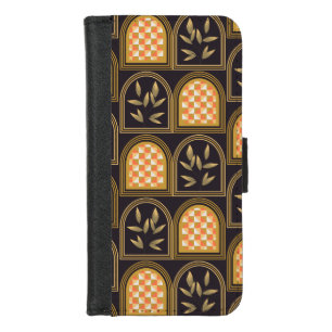 Luxury Art Deco Geometric Floral Seamless Pattern iPhone 8/7 Wallet Case