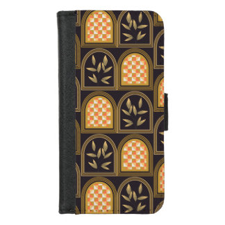 Luxury Art Deco Geometric Floral Seamless Pattern iPhone 8/7 Wallet Case