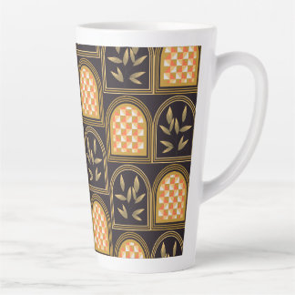 Luxury Art Deco Geometric Floral Seamless Pattern Latte Mug