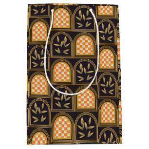Luxury Art Deco Geometric Floral Seamless Pattern  Medium Gift Bag