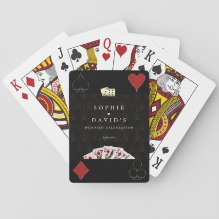 Luxury Art Deco Vegas Casino Royale Wedding  Playing Cards