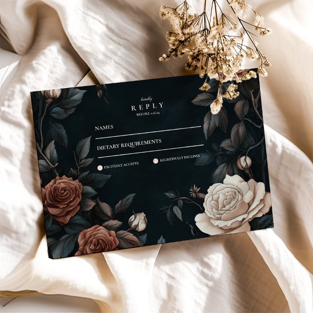 Luxury Art Nouveau Floral Wedding  RSVP Card (Creator Uploaded)