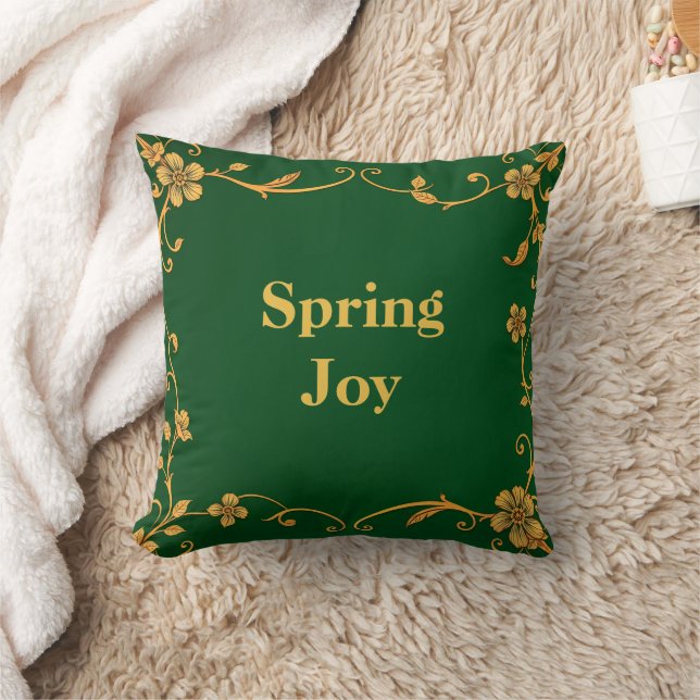 Luxury Art Nouveau Vine Throw Pillow (Blanket)