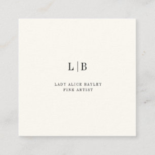 Luxury Artist Business Card Ivory Minimalist Fin