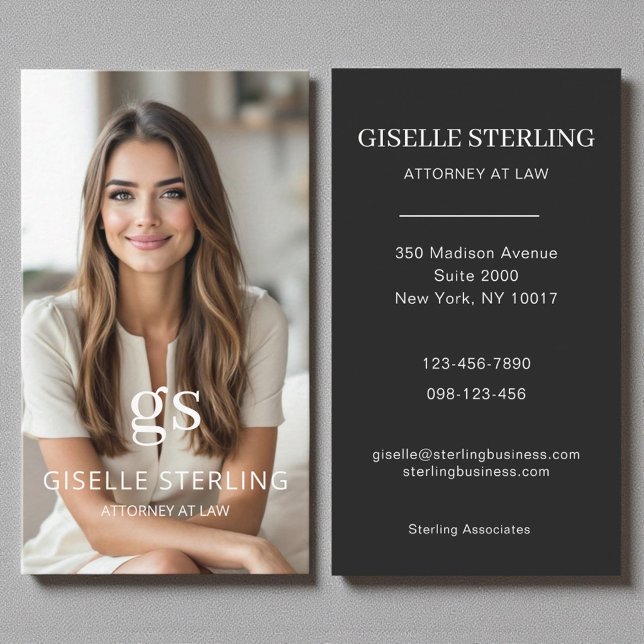 Luxury Attorney at Law Photo Professional  Business Card (Creator Uploaded)