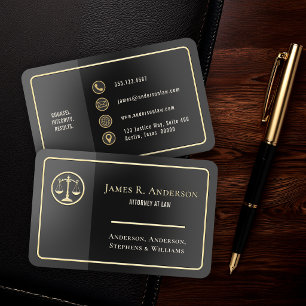 Luxury Attorney Law Firm Black Gold Classic Foil Business Cards