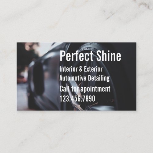 Luxury Auto Detailing Car Cleaning Repair Black Business Card