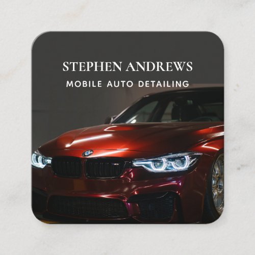 Luxury Auto Detailing Car Cleaning Repair Square Business Card