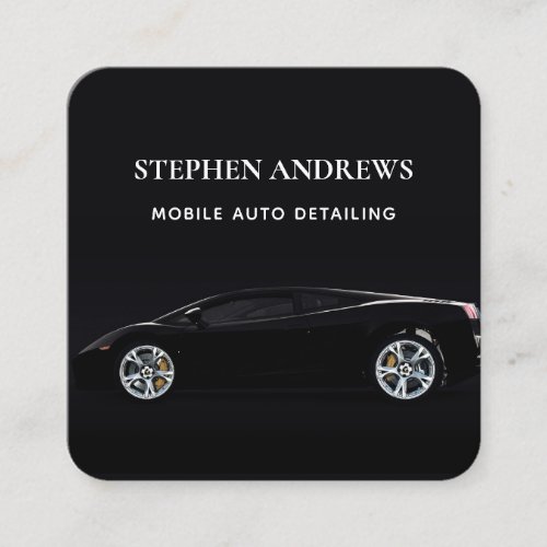 Luxury Auto Detailing Car Cleaning Repair Square Business Card
