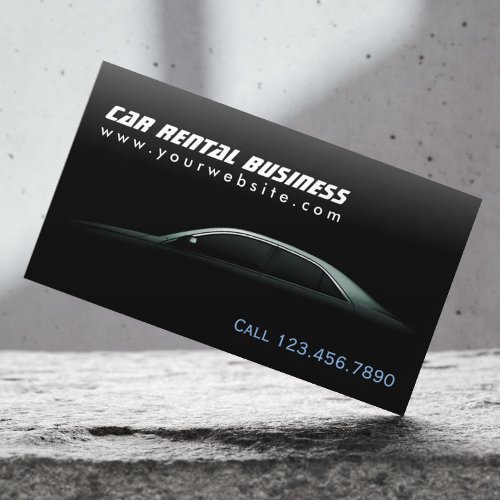 Luxury Auto Outline Car HireRental Business Card
