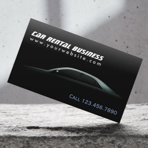 Customizable Luxury Auto Outline Car Hire/Rental Business Card