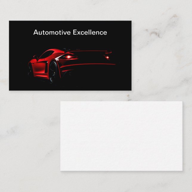 Luxury Automotive Thick Black Core Business Card (Front/Back)