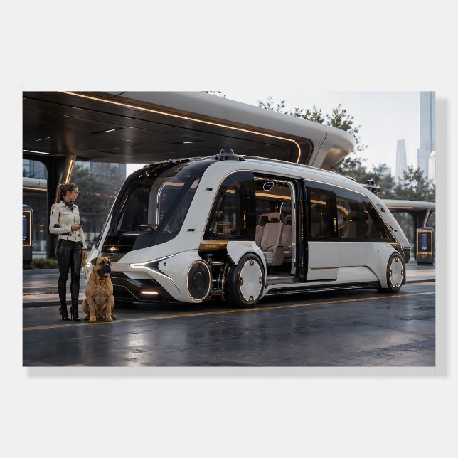 Luxury Autonomous Future Transit Vehicle Poster (Front)