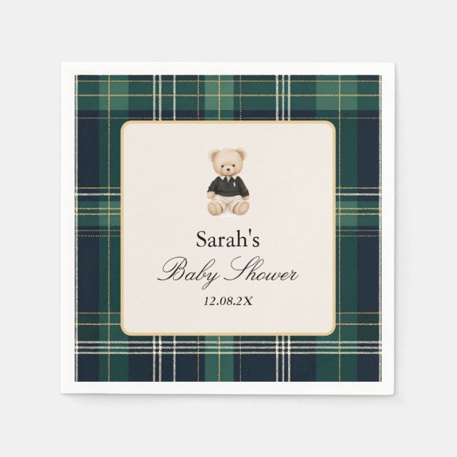 Luxury Baby Shower Boy Napkins (Front)