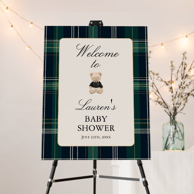 Luxury Baby Shower Boy Welcome Sign (In Situ (Stand))