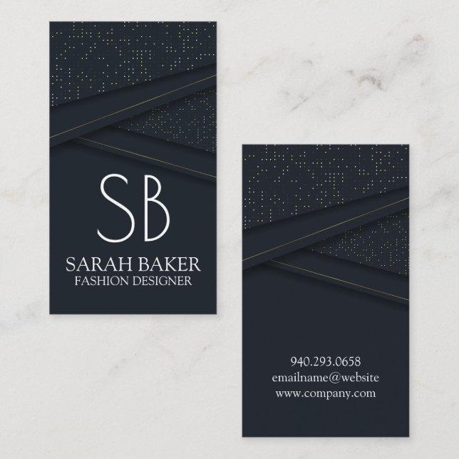 Luxury Background | Monogram Business Card (Front/Back)