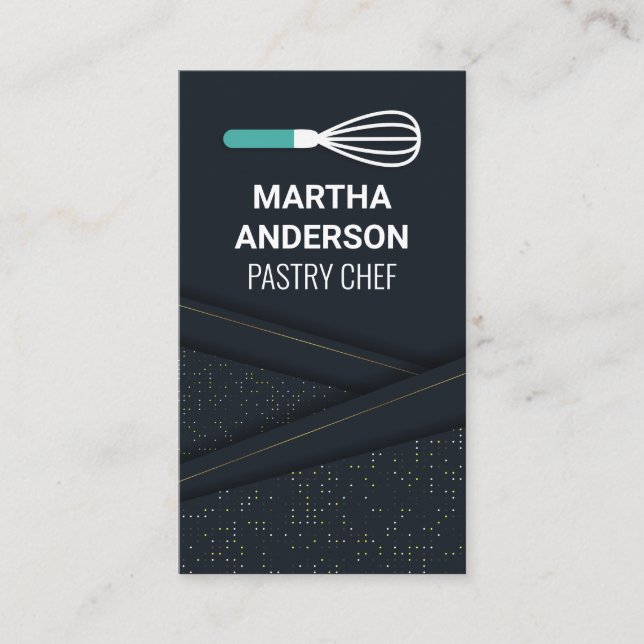 Luxury Background | Whisk Icon Business Card (Front)