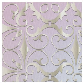 Luxury Baroque Gold Damask Pattern On Pastel Ombre Fabric