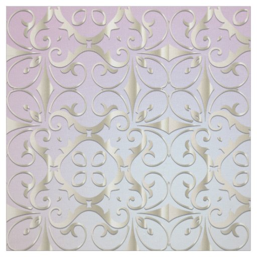 Luxury Baroque Gold Damask Pattern On Pastel Ombre Fabric