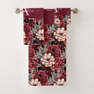 Luxury Bath Towel Set Pamper Yourself w/ Flowers