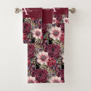 Luxury Bath Towel Set Pamper Yourself w/ Flowers