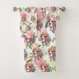 Luxury Bath Towel Set   Pamper Yourself w/ Flowers